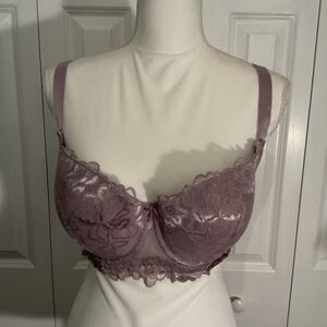 Light Purple Lace Detail Push-up Bra with Light Padding